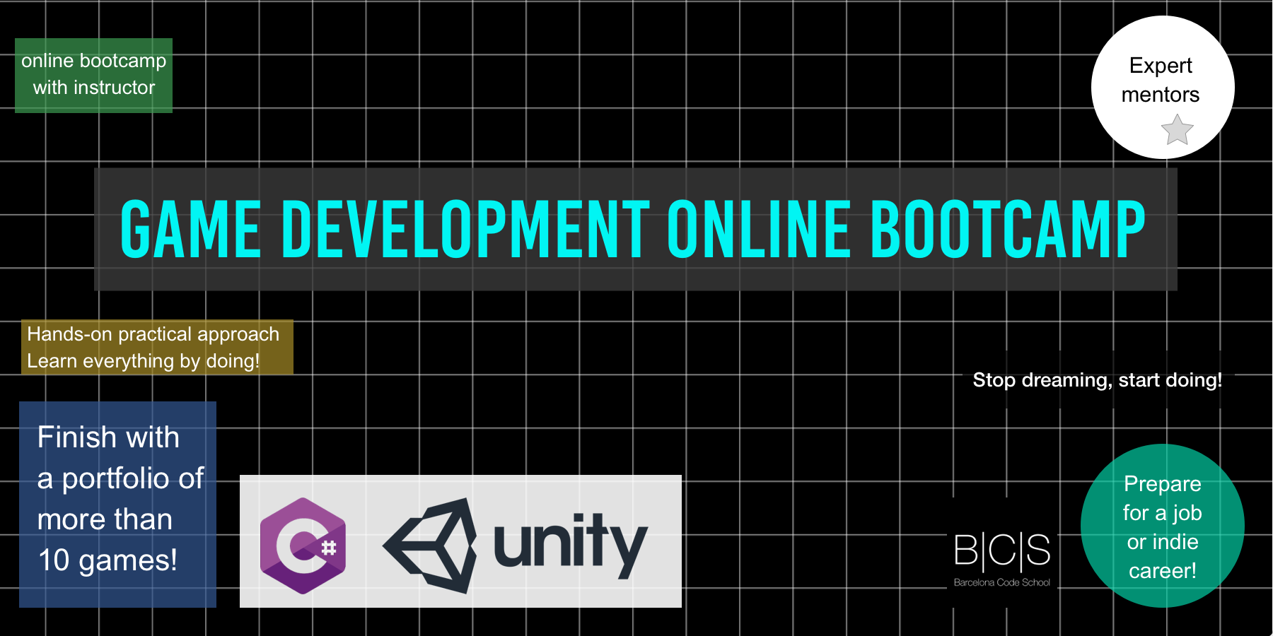 Online Mentored 1:1 Game Development Bootcamp in Barcelona Code School