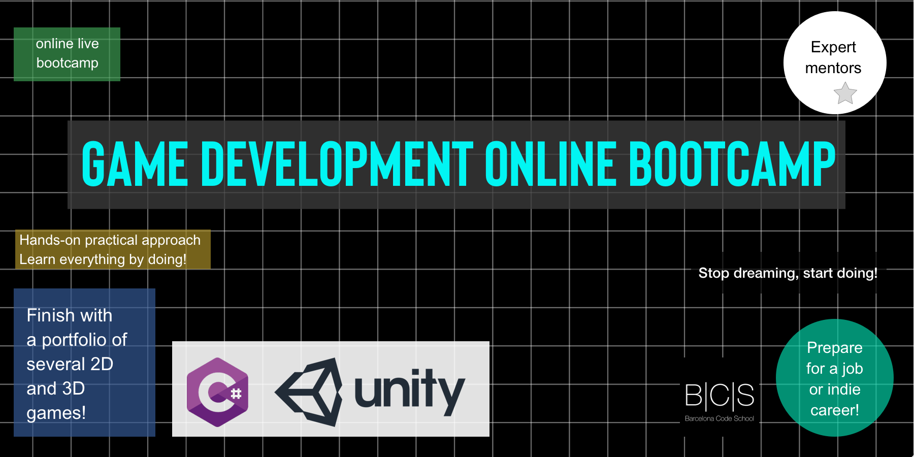 Online Mentored 1:1 Game Development Bootcamp in Barcelona Code School